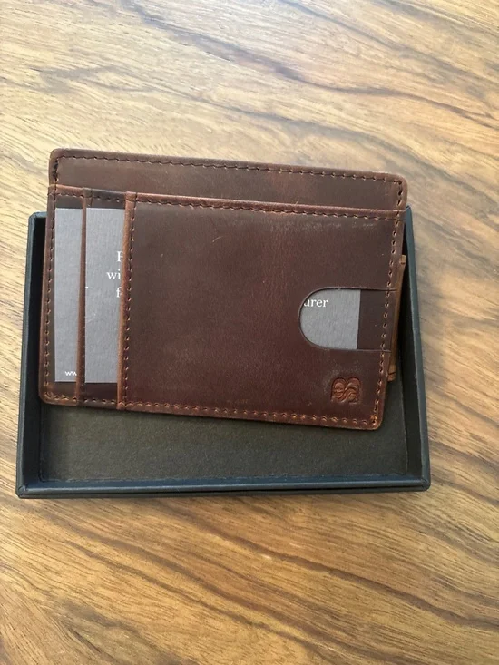 Sherman Brands RFID Blocking Bifold Men’s Brown Genuine Leather Billfold Wallet