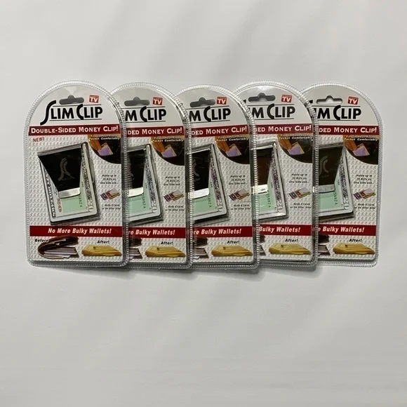 Slim Clip Double Sided Money Clips Bundle (5)
