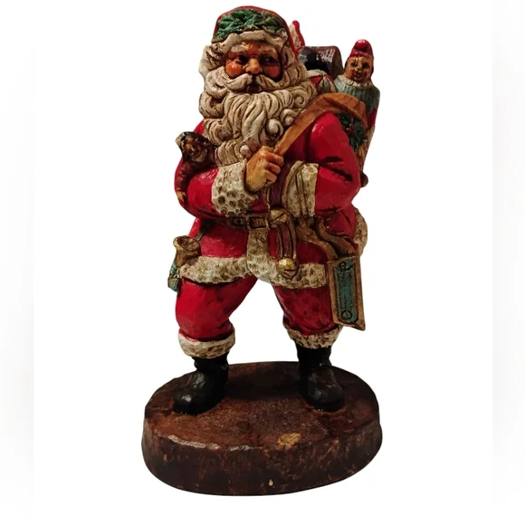 Red and White Holiday Decor Santa Figurine