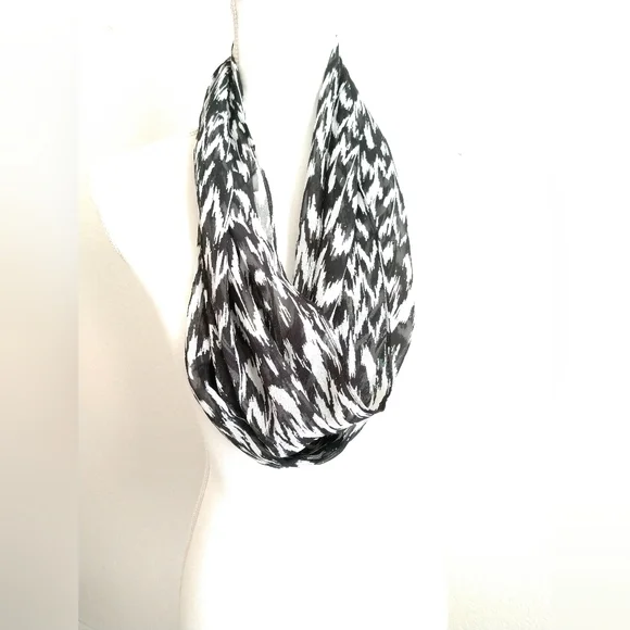 Black White Abstract Infinity Scarf Circle Loop Scarf Kohl's