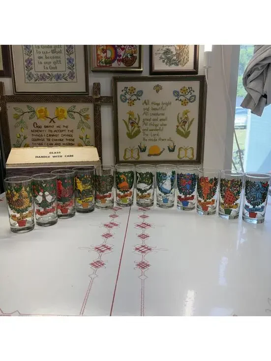 12 days of Christmas Indiana glass set vintage 60s