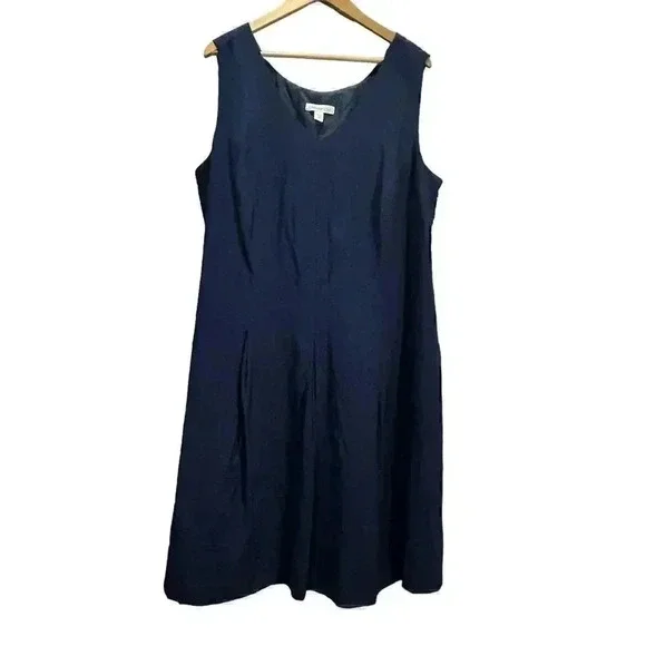 Coldwater Creek Women's Sleeveless Navy V-Neck Dress Size 20‎