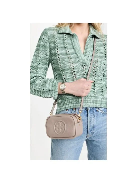Tory Burch Perry Bombé Mini Bag Gray Heron OS