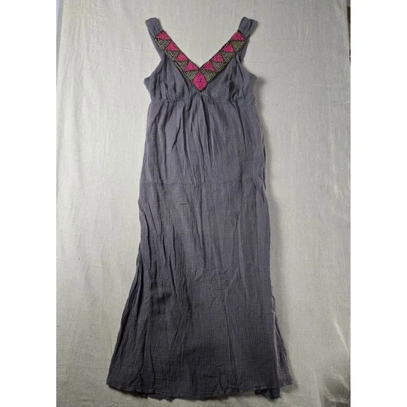Ella Moss‎ Women’s Gray Maxi Dress | Sleeveless Beaded Neckline Size XS