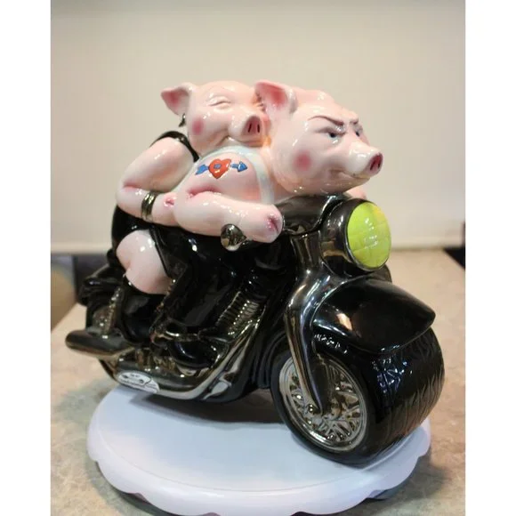 Clay Art - Biker Hogs - Cookie Jar