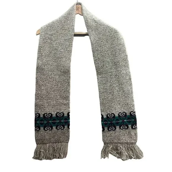 Lands‎ End Beige Nordic Wool Blend Knit Scarf