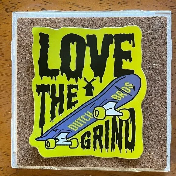 NEW DUTCH BROS LOVE THE GRIND SKATEBOARD LOGO STICKER