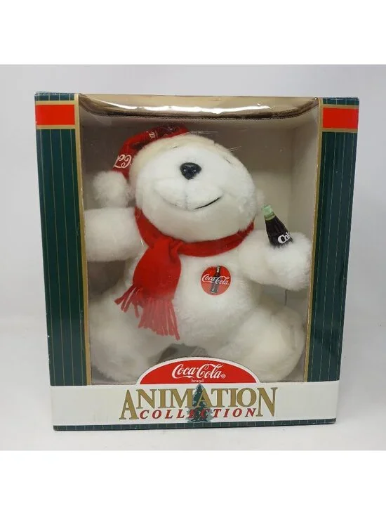 Coca-Cola Animation Collection Plush Polar Bear Bottle Box Works Skate Music WST
