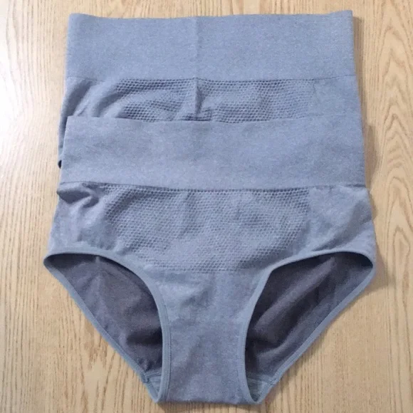 New Bundle Of 2 Gray High-Waisted Panties Size Medium Soft and Stretchy