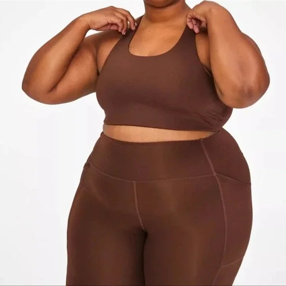 Girlfriend Collective | Simone High Support Racerback Sports Bra Brown