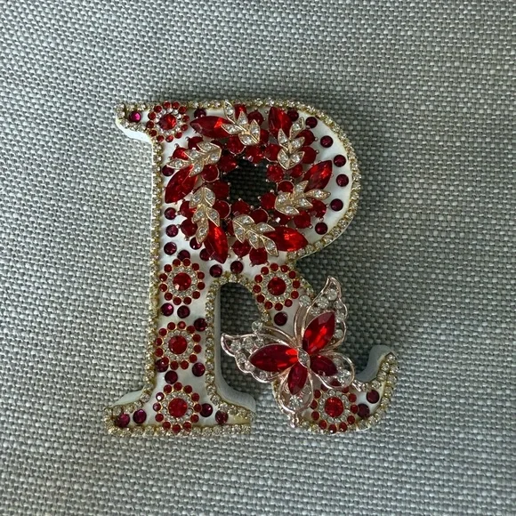 Custom Rhinestone Letter Decor Sparkly‎ Wall or Table Initials, Handmade Crystal