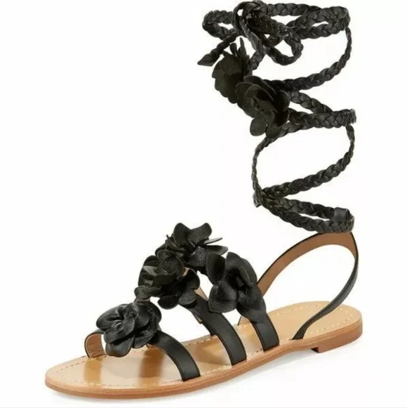 Tory Burch Blossom Gladiator Sandals Floral Shoes Flats Flip Flop 10 Slide