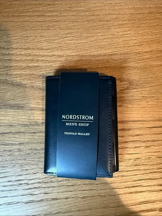 Nordstrom Men’s Shop Black Leather Money Clip Wallet