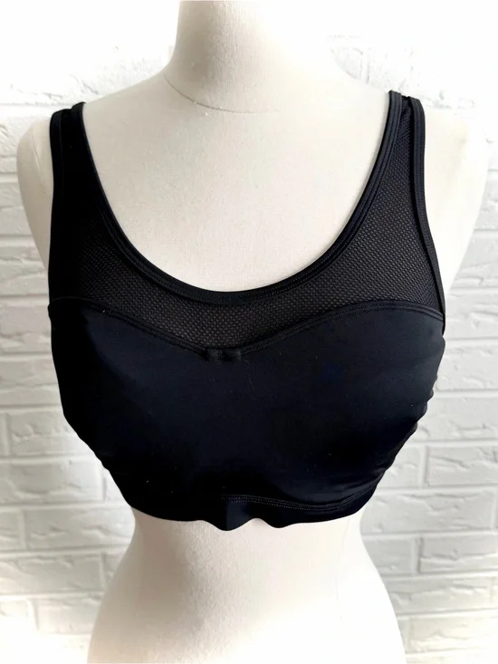 Athleta High Support Sports Bra Mesh Black Size 34 B/C