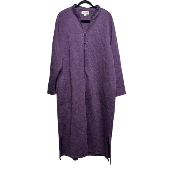Miss Elaine Robe Size 2XL Purple Housecoat Lounge Sleep Cozy Grandma Plush Zip‎