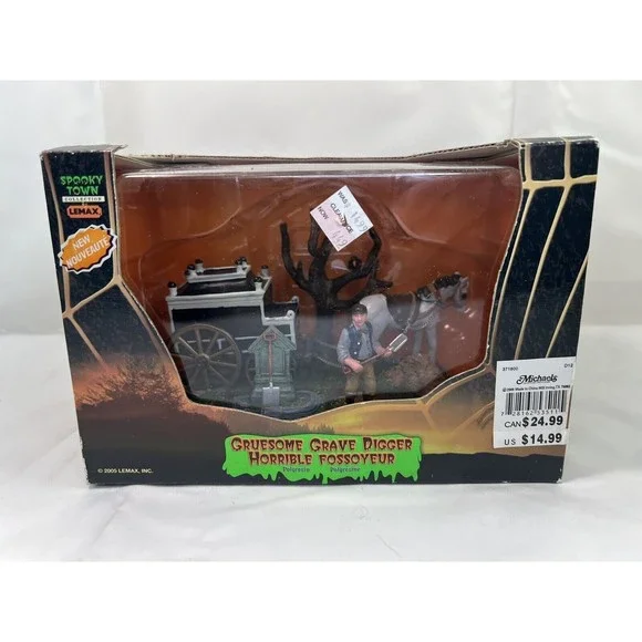 Lemax Spooky Town Gruesome Grave Digger‎ Cemetery 53511 Horse Drawn Hearse