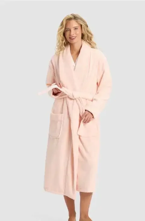 Cozy Earth Women's Plush Bathrobe Peach Size XS