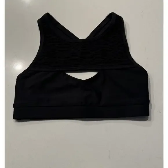 Chill By Will Black Grace Cut Out Sportsbra Activewear‎ Strappy Back Style# 423