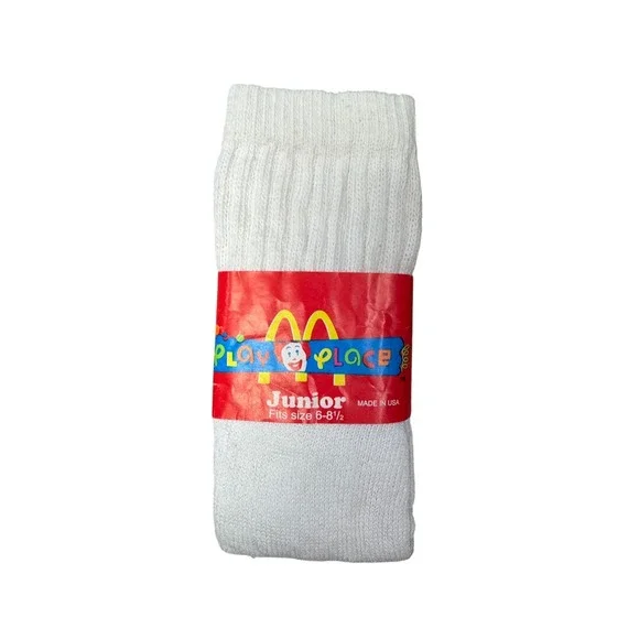 Vinatge McDonalds Play Place White Socks 3-7 Years‎ Made in USA