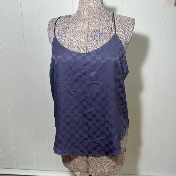 Victoria’s Secret NWT Women’s Large Purple Checkered Spaghetti Racerback