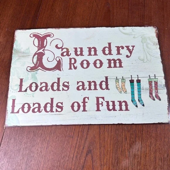 Unbranded Laundry Room Metal Sign Loads of Fun Multi Color‎ Excellent Farmhouse