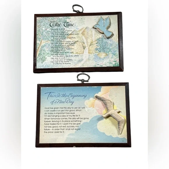 Vintage Inspirational‎ Wall Plaques with Bird Designs