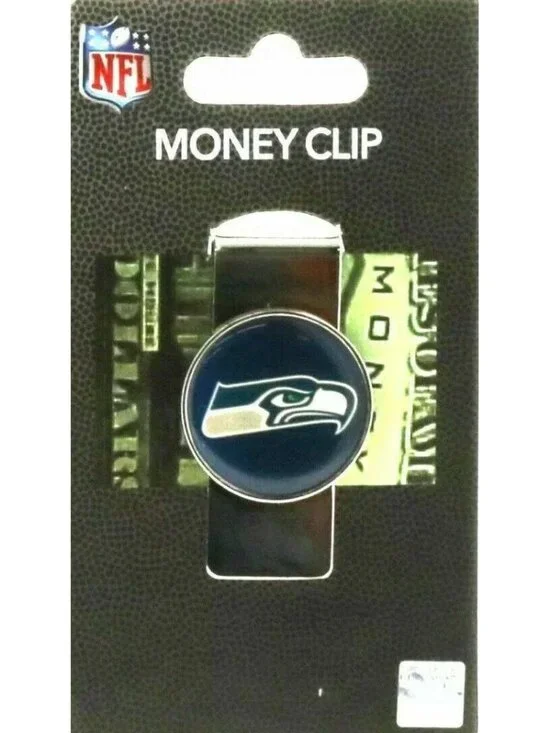 SEATTLE SEAHAWKS MONEY CLIP SPRING STAINLESS STEEL MONEY CLIP NFL OFFICIAL