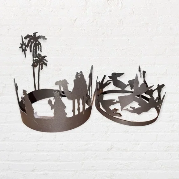 Christmas Large Die Cut Candle Sleeve Holders‎ Wisemen Angels