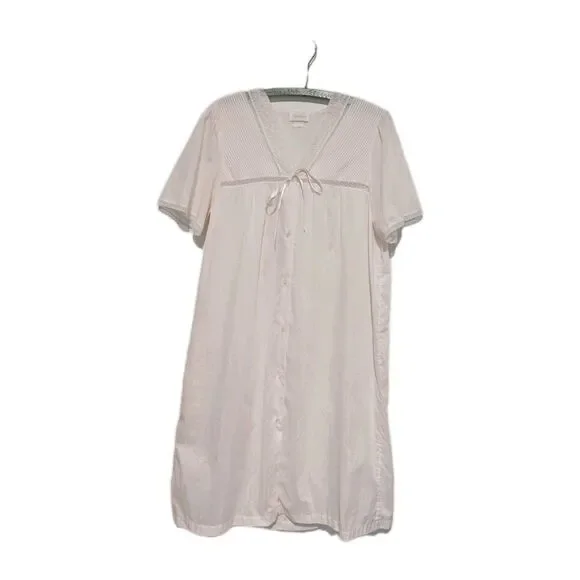 Vintage Barbizon Robe Pink Floral Lace Dressing Gown Granny Chic Cottagecore S/M