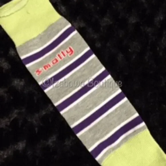 Green & Navy Stripe Legwarmers  LW8GRN  NWT Boutique