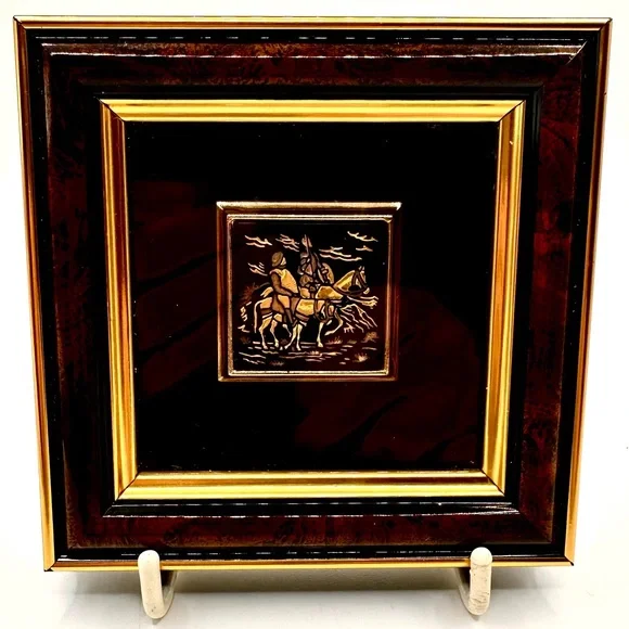 Vintage Framed Equestrian Art, Excellent Condition, made in Spain