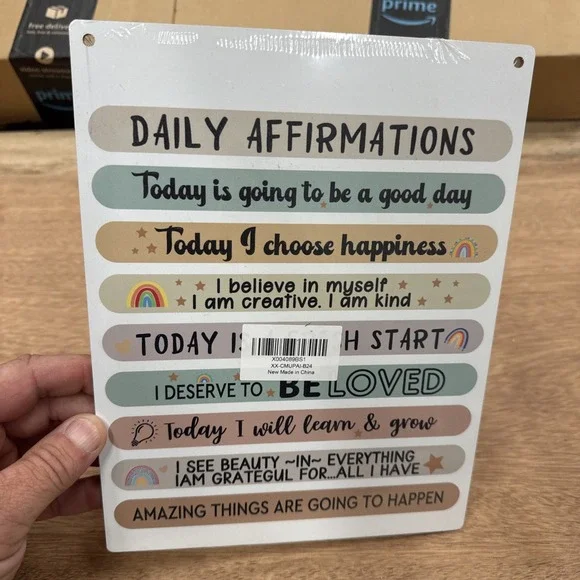 Wooden Wall Sign Decor Daily Affirmations