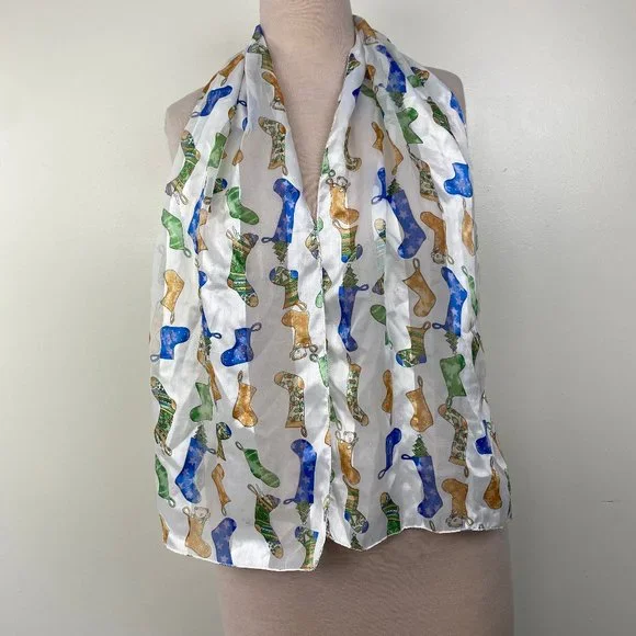 White Christmas Stocking Scarf 60