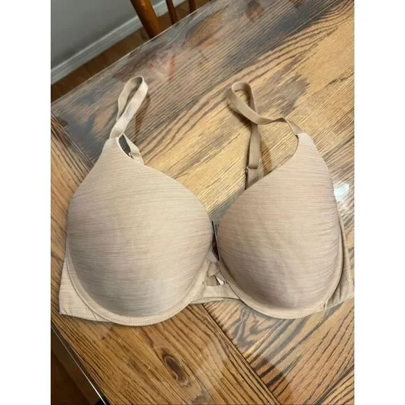 Victoria's Secret Beige Perfect Shape Padded Underwired T-Shirt Bra Size 36D