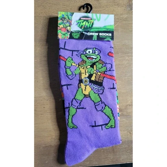 Teenage Mutuant Ninja Turtles Crew Socks Mutant Mayhem Size 6-12