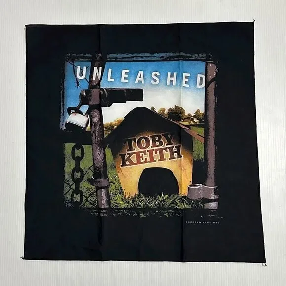 Vintage 2003 Toby Keith Merch Unleashed  Bandana Wall Art Decor 21” X 21”