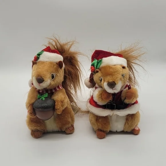 GEMMY Animated Singing Christmas Squirrels (They do not work) set of 2​​​