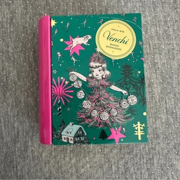 Vintage Style ( but new) -Tin Box Book from Italian Chocolate Venchi  (box only)