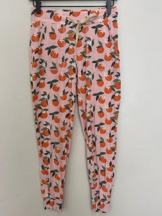 Lates by Kate Orange Blossom Jogger Pajama Pants Size XS Modal Blend PJs