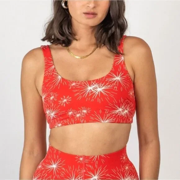 WYLLIS Nan Top Bralette Fireworks Red White S‎