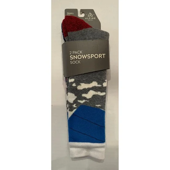 Alpine Design 2 Pair Boys‎ Snowsport Socks Size Small Shoe 13-4