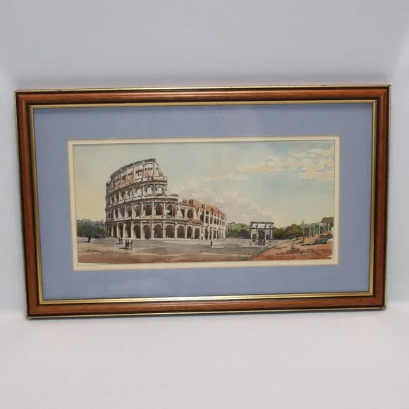 Liapin Roman Watercolor Print of the Colosseum 1995