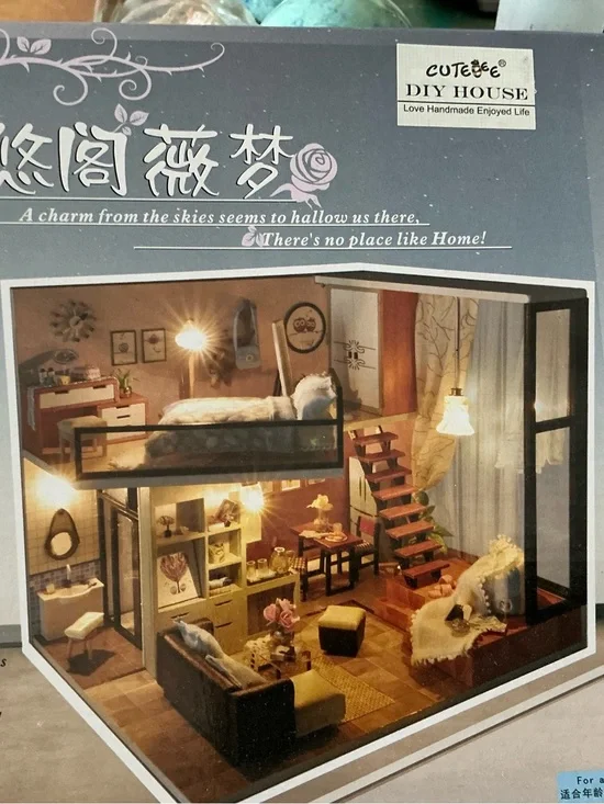 Miniature Room Kit - Blue Accent Home Wall Decor