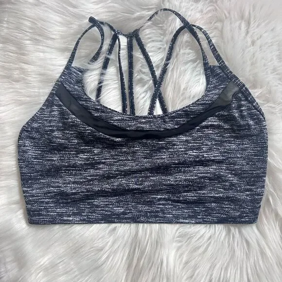 Victoria’s Secret Sport Bra Heathered Strappy Black Large