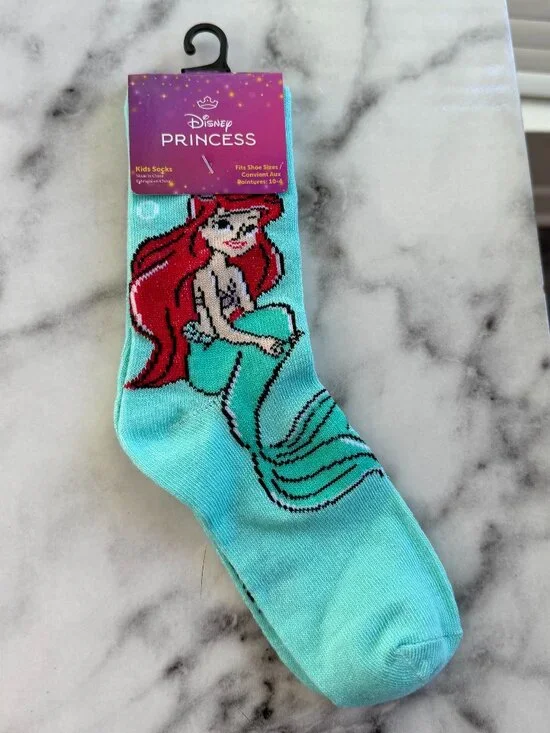 Disney Princess Ariel Socks Kids NWT Little Mermaid Cute Gift