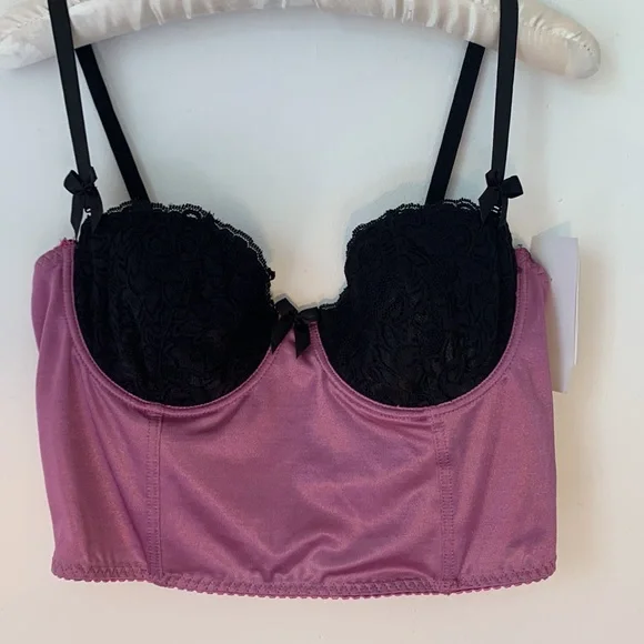Carrie Amber Purple Long Lace Cami Bustier Top 38B