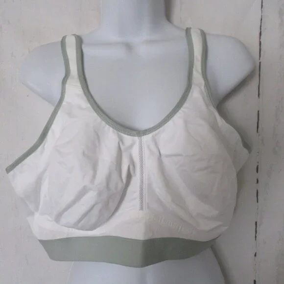 New Syrokan Comfort Sport Bra 44DD White Medium Support No Wire Sports‎ Wireless