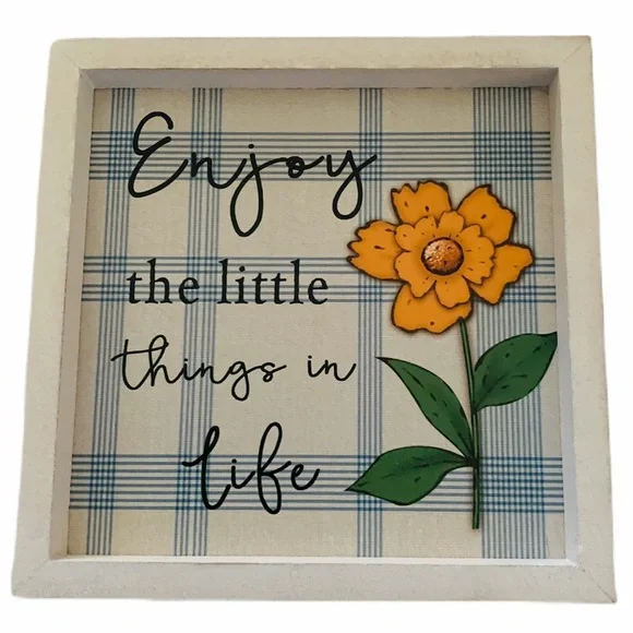 Enjoy The Little Things Framed Plaque- NWOT