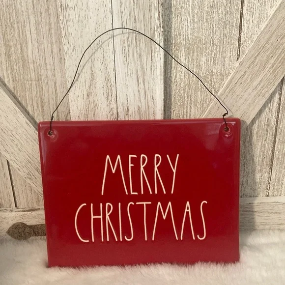 Rae Dunn Merry Christmas Ceramic Hanging Sign