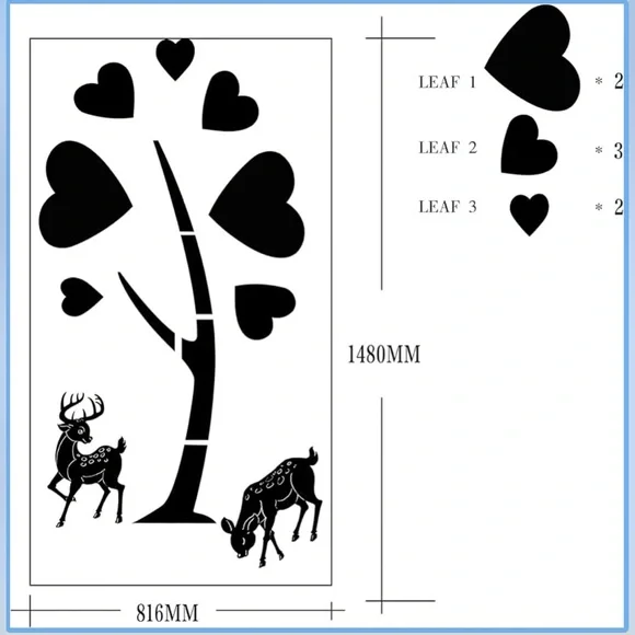 Deer In Love Wooden Wall Art DIY Set – MDF Cutout Tree & Deer Kids Room Decor